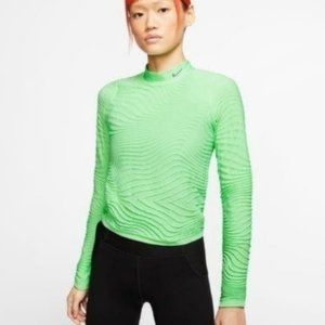 Nike City Ready Running Top Mock Neck Tech Pack Green Women Size XS New